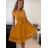 Šaty elegantní letní bez rukávu dámské (S/M/L ONE SIZE) ITALSKÁ MÓDA IMHMS23NELA/DU - Barva   oranžová - Velikost   M/L