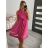 Šaty elegantní letní bez rukávu dámské (S/M/L ONE SIZE) ITALSKÁ MÓDA IM923NELA/DU -   tmavě růžová,   S/M
