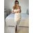 Šaty společenské carmen elegantní dámské (S/M ONE SIZE) ITALSKá MODA IMS235378/DU S/M bílá