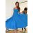 Šaty elegantní na ramínka dámské (34-40) POLSKÁ MÓDA PMLBC24244-08 světle modrá 38