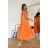 Šaty elegantní na ramínka dámské (34-40) POLSKÁ MÓDA PMLBC24244-09 oranžová 38