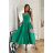 Šaty elegantní na ramínka dámské (34-40) POLSKÁ MÓDA PMLBC24244-18 zelená 34