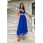 Šaty elegantní na ramínka dámské (34-40) POLSKÁ MÓDA PMLBC24286-05 modrá 40