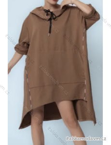 Šaty mikinové dlouhý rukáv dámské (S/M ONE SIZE) ITALSKÁ MÓDA IMPLI2437423