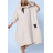 Šaty mikinové s kapucí dlouhý rukáv dámské (S/M ONE SIZE) ITALSKÁ MÓDA IMPLI2437346
