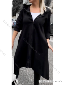 Mikina kabát oversize na zip s kapucí dlouhý rukáv dámský (S/M ONE SIZE) ITALSKÁ MÓDA IMPLI2430059