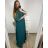 Šaty dlouhé společenské krátký rukáv dámské nadrozměr (XL/2XL ONE SIZE) ITALSKÁ MÓDA IMPSH2350260