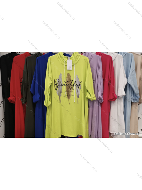 Tunika oversize dlouhý rukáv dámská (S/M ONE SIZE) ITALSKÁ MÓDA IMPLI2435394