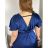 Šaty dlouhé společenské krátký rukáv dámské nadrozměr (XL/2XL BIG SIZE) ITALSKÁ MÓDA IMPSH245441A/DU XL/2XL královská modrá