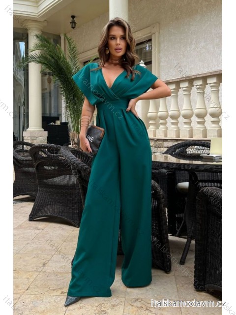 Overal dlhý spoločenský krátky rukáv dámsky (34-42) POLSKÁ MÓDA PMLBC24289-13 zelená 36