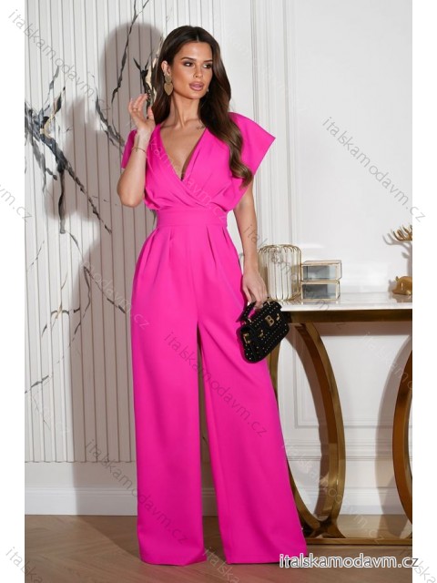 Overal dlouhý společenský krátký rukáv dámský (34-42) POLSKÁ MÓDA PMLBC24289-71 růžová 38