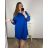 Šaty elegantní dlouhý  rukáv dámske nadrozmer (3XL/4XL ONE SIZE) TALIANSKA MóDA IM424BELLA/DU 3XL / 4XL tmavo modrá