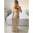 Šaty dlouhé elegantní společenské na ramínka dámské (S/M/L ONE SIZE) ITALSKÁ MÓDA IMPBB23B23376