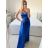 Šaty dlouhé elegantní společenské na ramínka dámské (S/M/L ONE SIZE) ITALSKÁ MÓDA IMPBB23B23376