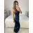 Šaty dlhé spoločenské na ramienka dámske (S/M ONE SIZE) TALIANSKA MODA IM3236537
