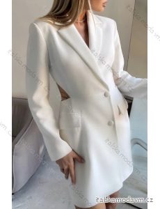 Šaty elegantní kabátkové dlouhý rukáv dámské (S/M ONE SIZE) ITALSKÁ MÓDA IMPBB243198lx