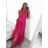 Šaty dlhé spoločenské plesové bez rukávov dámske (S/M ONE SIZE) TALIANSKA MÓDA IMHMS23148/DU vínová S/M/L