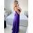 Šaty elegantné spoločenské na ramienka dámske (S/M ONE SIZE) TALIANSKA MÓDA IMM22fs52571 svetlo ružová S/M