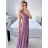 Šaty dlhé elegantné spoločenské na ramínka dámske (M/L ONE SIZE) TALIANSKA MóDA IM42380566