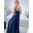 Šaty dlhé elegantné spoločenské na ramínka dámske (M/L ONE SIZE) TALIANSKA MóDA IM42380566