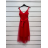 Šaty krátké společenské na ramínka dámské (S/M ONE SIZE) ITALSKÁ MÓDA IMPSH235381/DU S/M červená