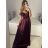 Šaty carmen dlouhé na ramínka elegantní saténové dámské (S/M ONE SIZE) ITALSKÁ MÓDA IMPBB22B22735/DR bílá