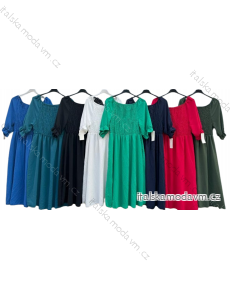 Šaty letní krátký rukáv dámské (S/M/L ONE SIZE) ITALSKÁ MÓDA IMD24010