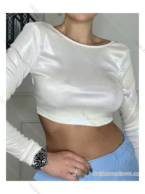 Top croptop dlhý rukáv dámsky (S/M ONE SIZE) TALIANSKA MÓDA IMPBB24A12560