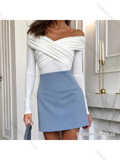 Body elegantný dlhý rukáv dámske (S/M ONE SIZE) TALIANSKA MÓDA IMM24M0126