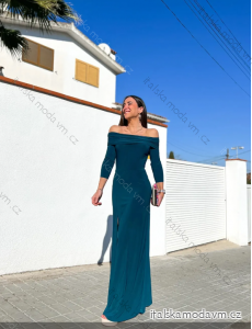 Šaty dlouhé společenské dlouhý rukáv dámské (S/M ONE SIZE) ITALSKÁ MÓDA IMPSH242100