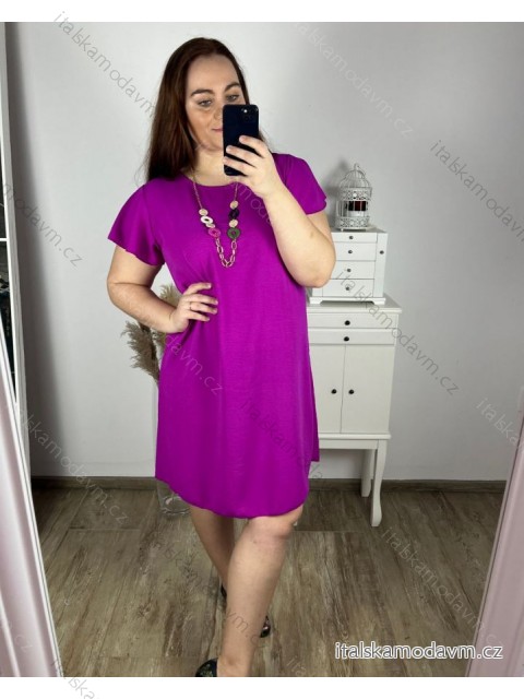 Šaty oversize krátky rukáv dámske nadrozmer (L/XL/2XL ONE SIZE) TALIANSKA MÓDA IMBM23NEKLES
