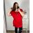 Tunika oversize krátky rukáv s príveskom nadrozmer (3XL/4XL ONE SIZE) TALIANSKA MÓDA IMC23146/DU -   tmavo ružová
 -   3XL / 4XL