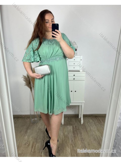 Šaty krátké společenské krátký rukáv dámské nadrozměr (XL/2XL ONE SIZE) ITALSKÁ MÓDA IMPSH2480707