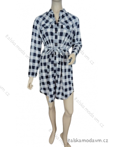 Šaty košilové 3/4 nebo dlouhý rukáv kostka dámské se stojáčkem  ( xxl) FRANCIE SMK23/DR