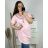 Tunika s přívěskem krátký rukáv dámská nadrozměr (2XL/3XL/4XL ONE SIZE) ITALSKÁ MÓDA IMC24011/DR 3XL/4XL bílá