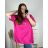Tunika s príveskom krátky rukáv dámska nadrozmer (6XL/7XL ONE SIZE) TALIANSKA MÓDA IMBM24017/DR 6XL / 7XL tmavo ružová