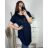 Tunika predĺžená krátky rukáv dámska nadrozmer (3XL/4XL/5XL ONE SIZE) TALIANSKA MóDA IM424030/DR 3XL / 4XL tmavo petrolejová