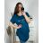 Tunika predĺžená krátky rukáv dámska nadrozmer (3XL/4XL/5XL ONE SIZE) TALIANSKA MóDA IM424030/DR 3XL / 4XL tmavo petrolejová