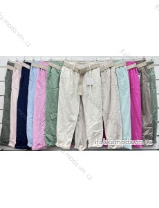 Kalhoty dlouhé s páskem dámské (S/M/L ONE SIZE) ITALSKÁ MÓDA IMWCP24051