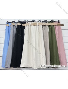 Kalhoty dlouhé s páskem dámské (S/M/L ONE SIZE) ITALSKÁ MÓDA IMWCP24045