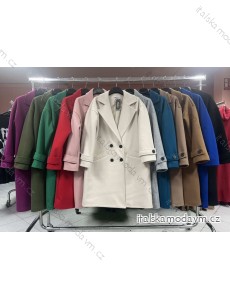 Kabát flaušový dlouhý rukáv dámský (S/M/L ONE SIZE) ITALSKÁ MÓDA IMWCP24044