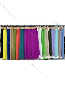 Kalhoty dlouhé letní s páskem dámské (S/M/L ONE SIZE) ITALSKÁ MÓDA IMWDT24054