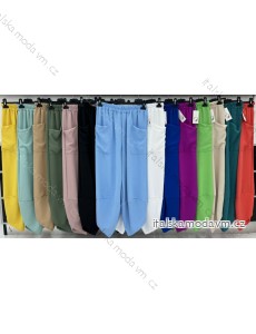 Kalhoty dlouhé letní dámské (S/M/L ONE SIZE) ITALSKÁ MÓDA IMWDT24056
