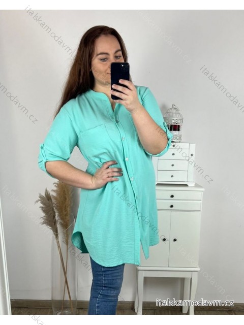 Košeľa predĺžená 3/4 dlhý rukáv dámske (L/XL/2XL ONE SIZE) TALIANSKA MóDA IM423025
