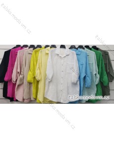 Košile mušelínová dlouhý rukáv dámská (S/M ONE SIZE) ITALSKÁ MÓDA IMWCP24025