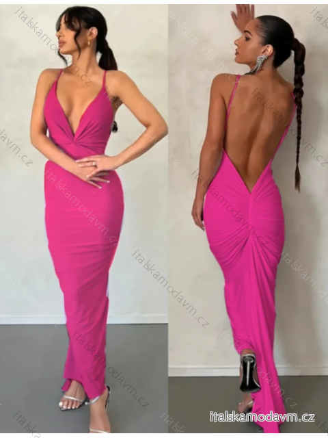 Šaty dlhé spoločenské na ramienka dámske (S/M ONE SIZE) TALIANSKA MÓDA IMPGM242658