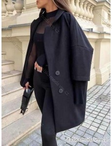 Kabát flaušový oversize dlouhý rukáv dámský (S/M/L ONE SIZE) ITALSKÁ MÓDA IMWCJ24058