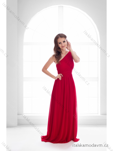 Šaty společenské bez rukávu dámské (XS-XXXL) FRANCOUZSKÁ MÓDA FMPEL23R1263-7 červená M