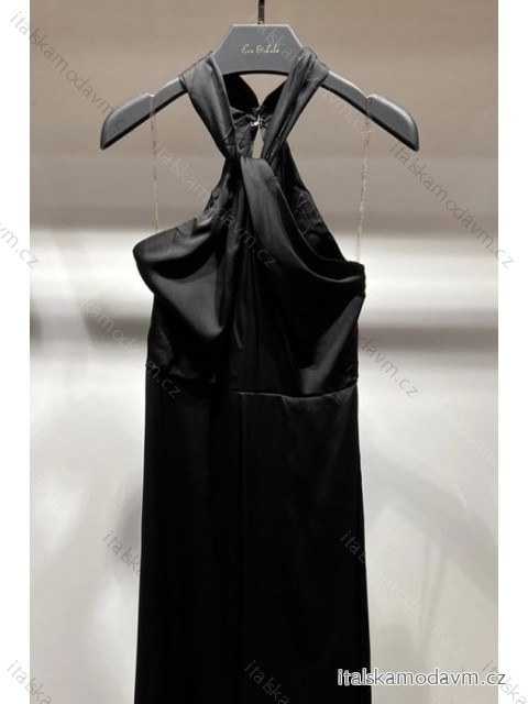 Šaty elegantní bez rukávu dámské (S-L) FRANCOUZSKÁ MÓDA FMPEL23R1459 Černá L