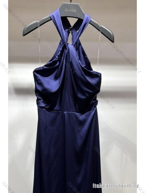 Šaty elegantní bez rukávu dámské (S-L) FRANCOUZSKÁ MÓDA FMPEL23R1459-3 tmavě modrá L